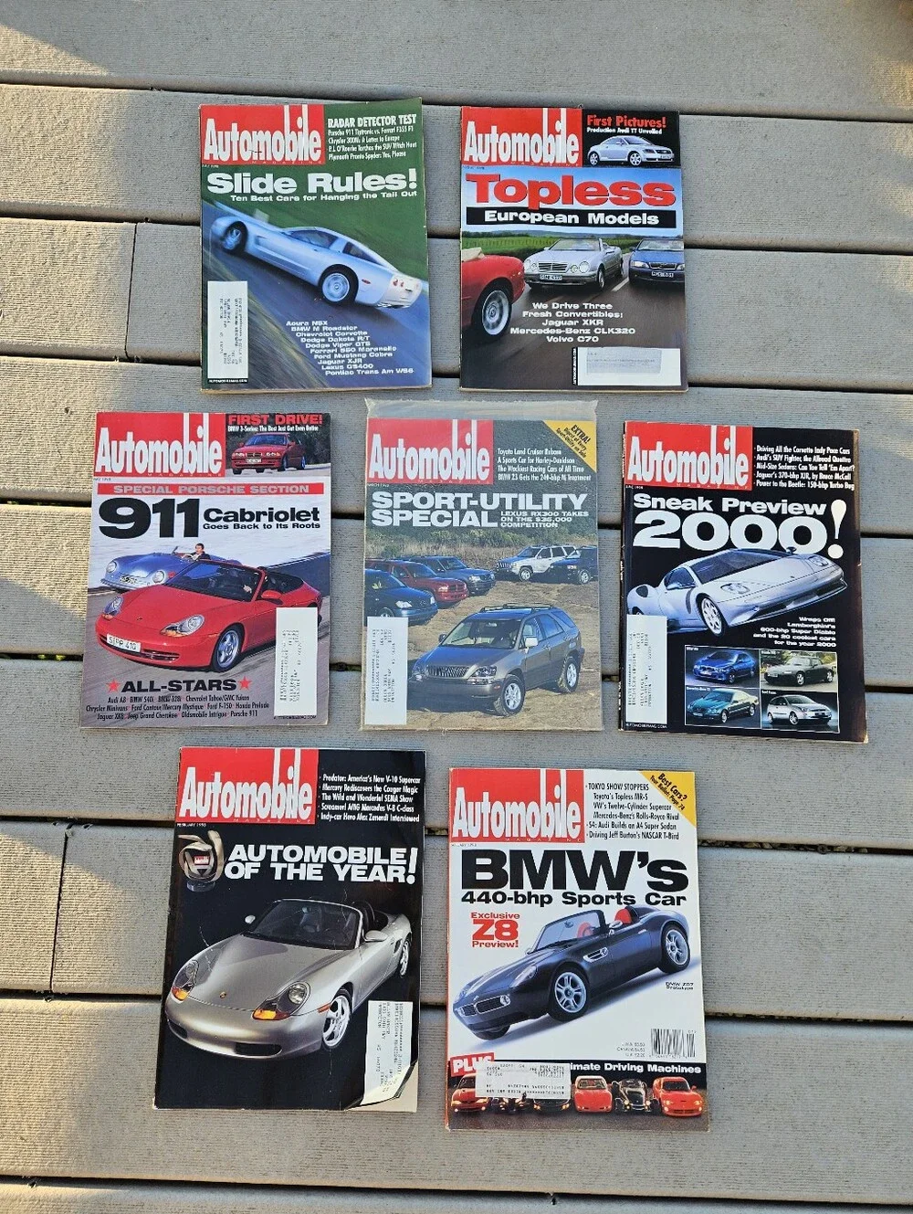Lot Of 7 Vintage Automobile Magazine Lot 1998 Car Enthusiast Porsche BMW 7...